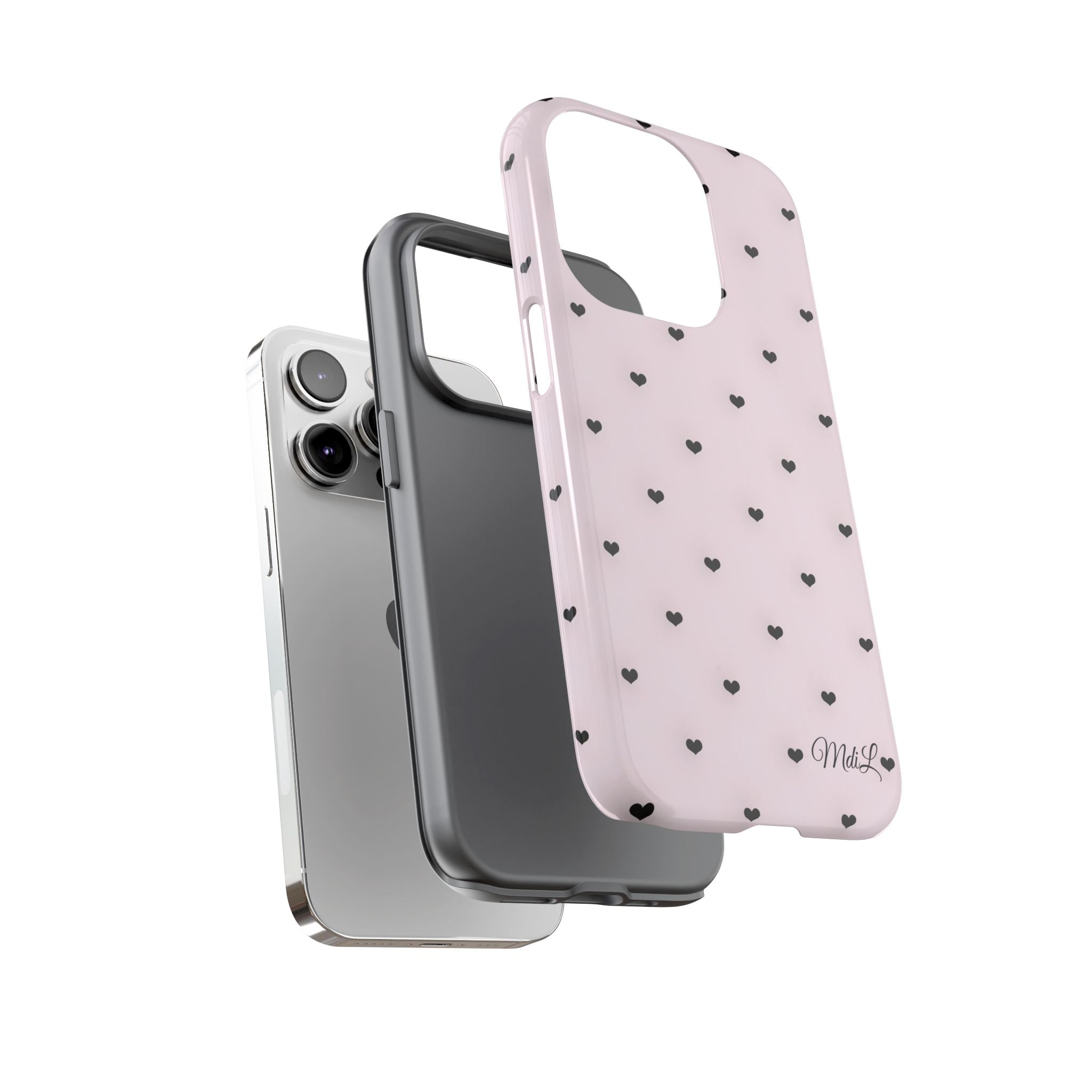 Dotted Hearts | Pink and Black
