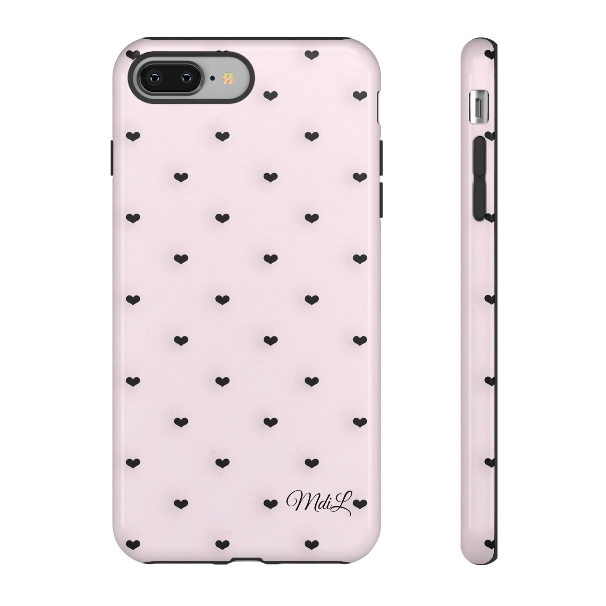 Dotted Hearts | Pink and Black