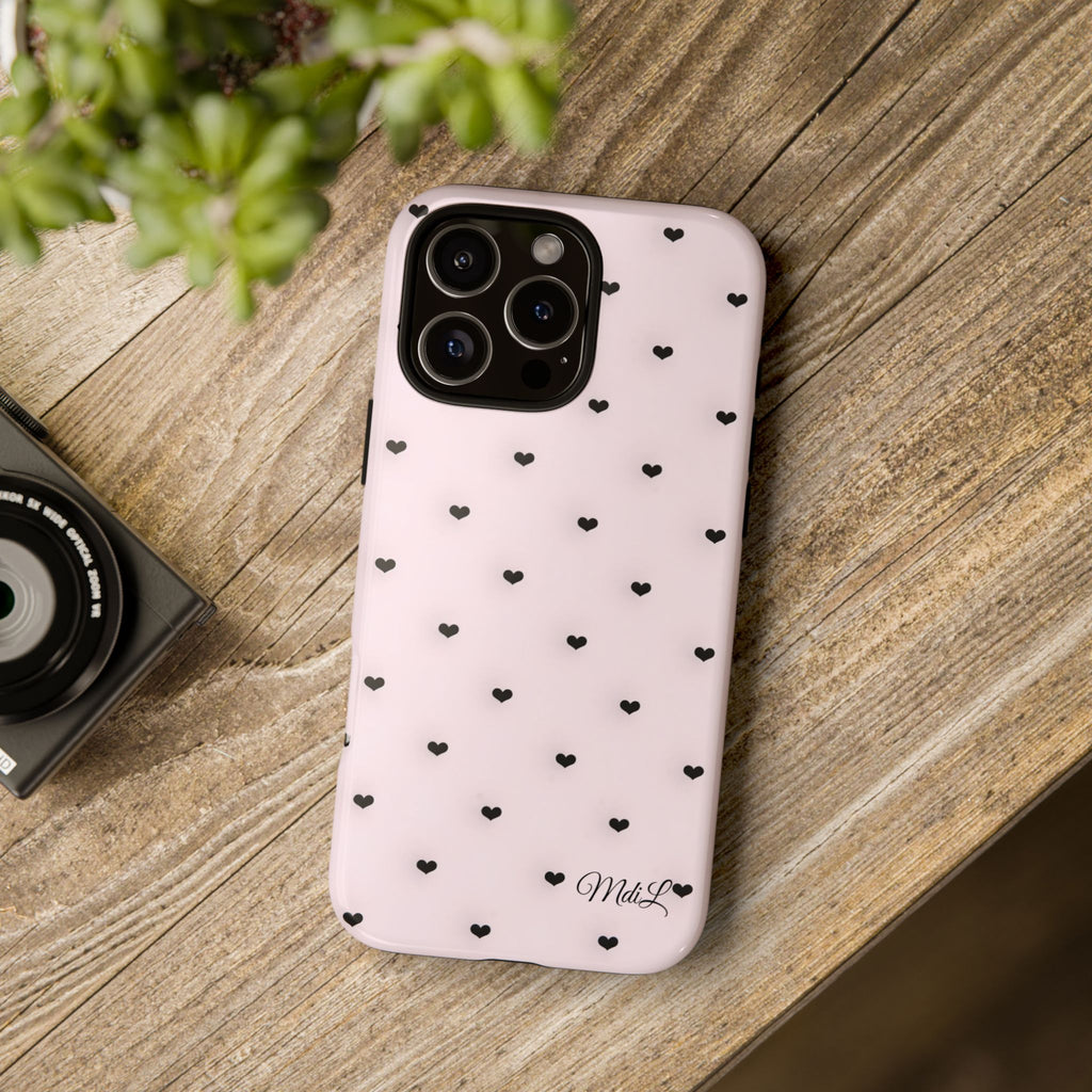 Dotted Hearts | Pink and Black