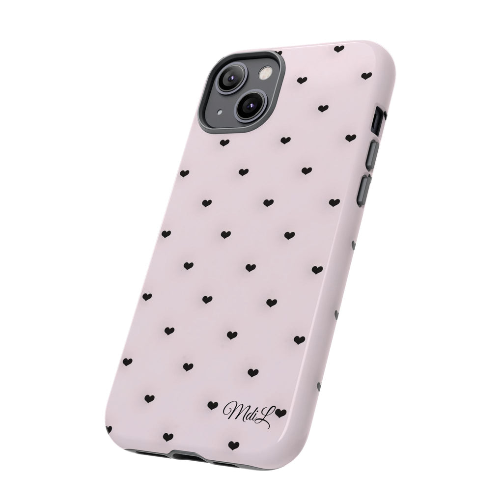 Dotted Hearts | Pink and Black