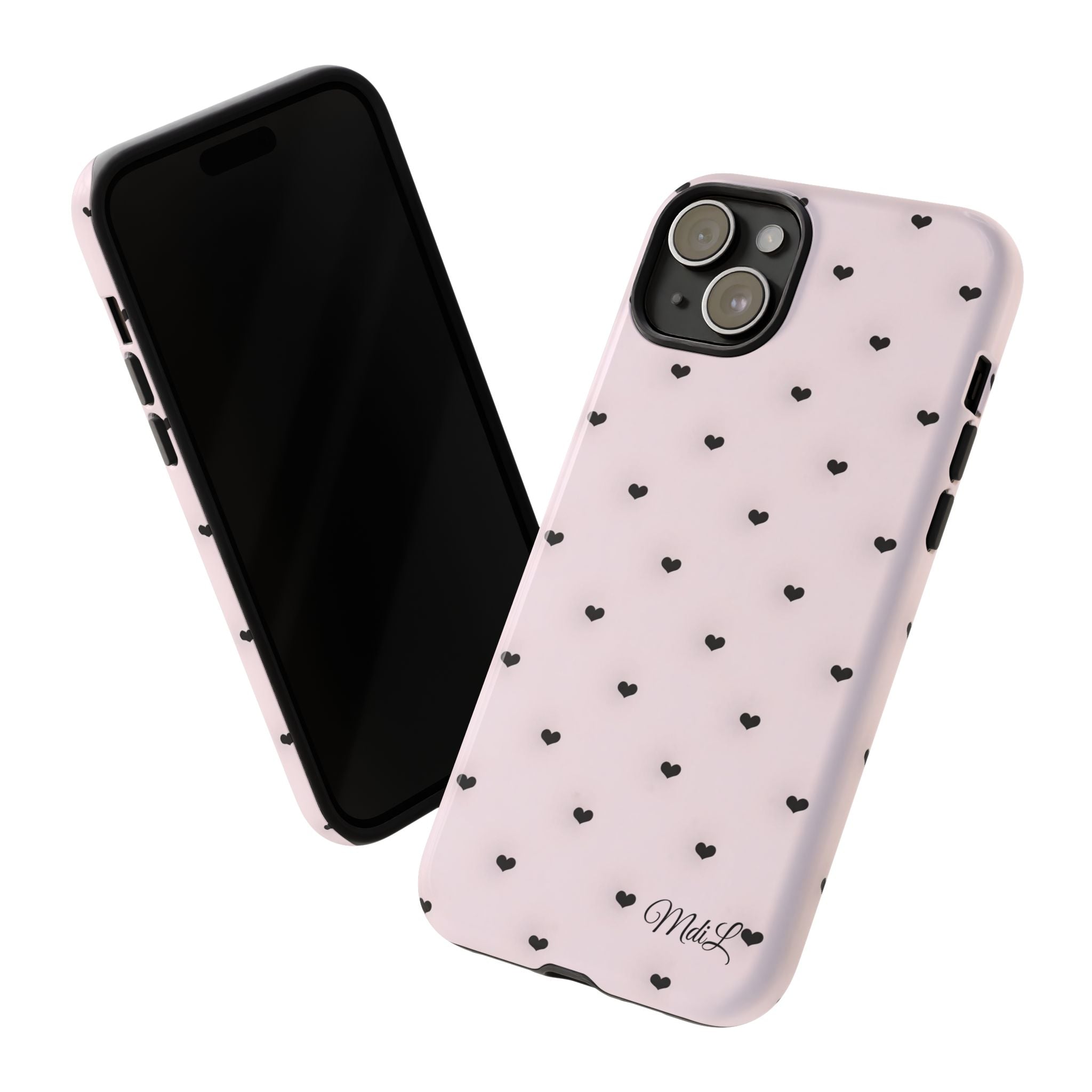 Dotted Hearts | Pink and Black