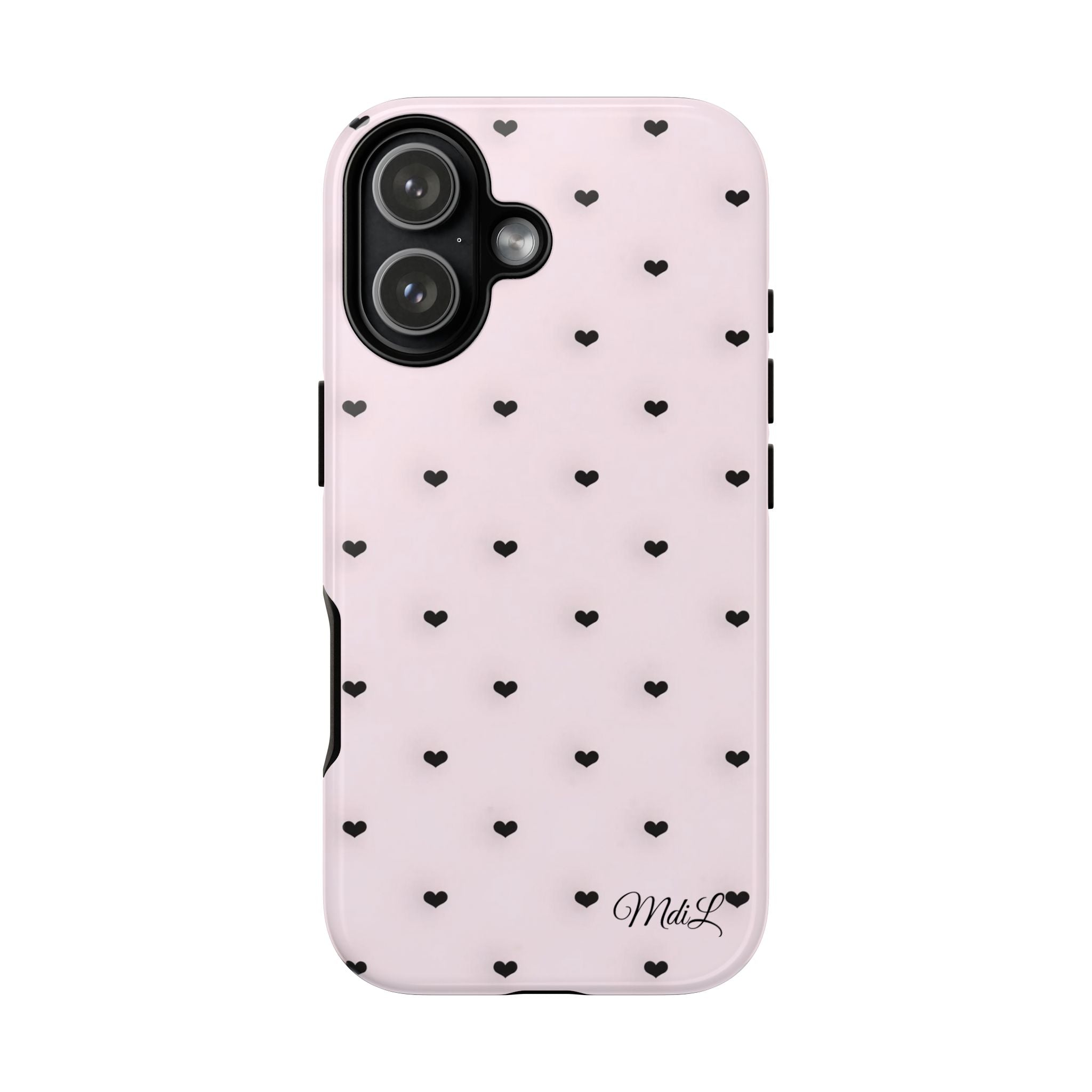 Dotted Hearts | Pink and Black