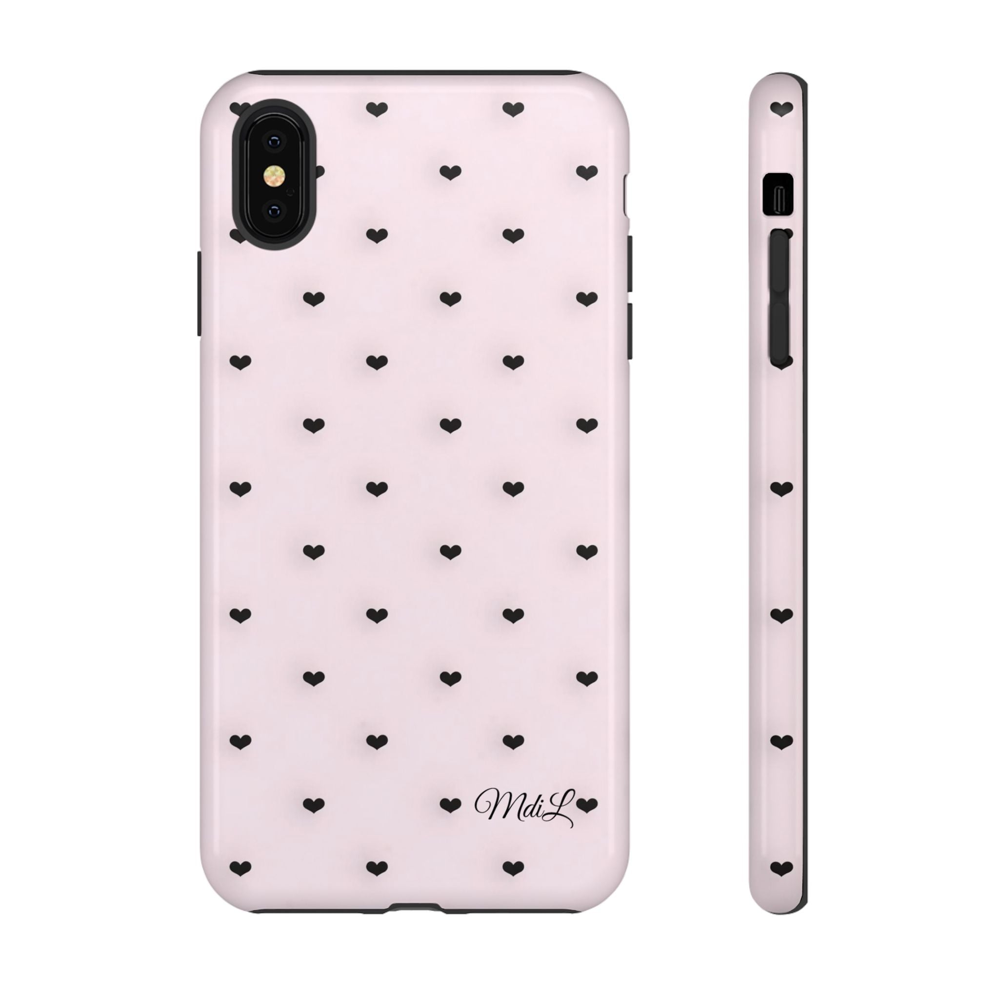 Dotted Hearts | Pink and Black