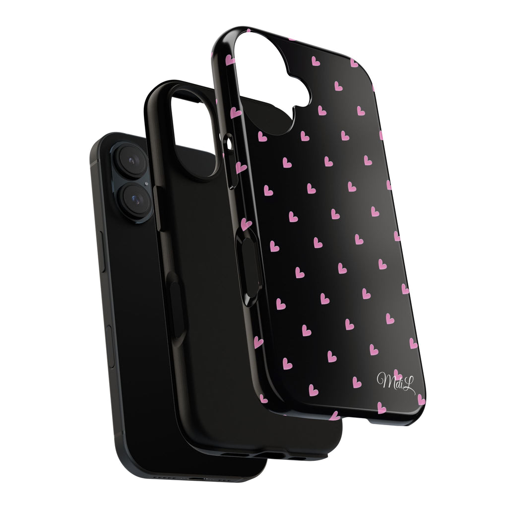 Dotted Hearts | Black and Pink - Mare di Luna