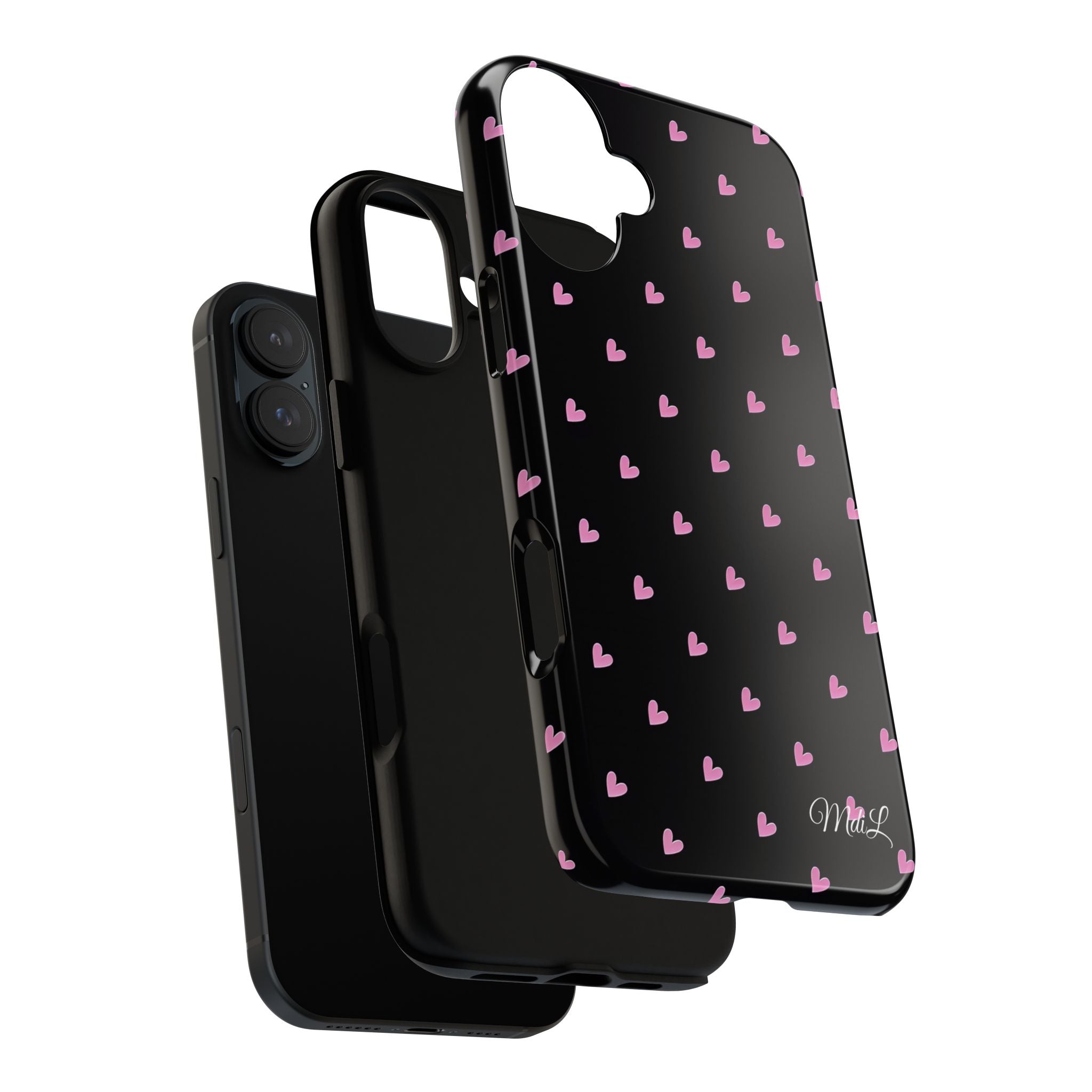 Dotted Hearts | Black and Pink - Mare di Luna