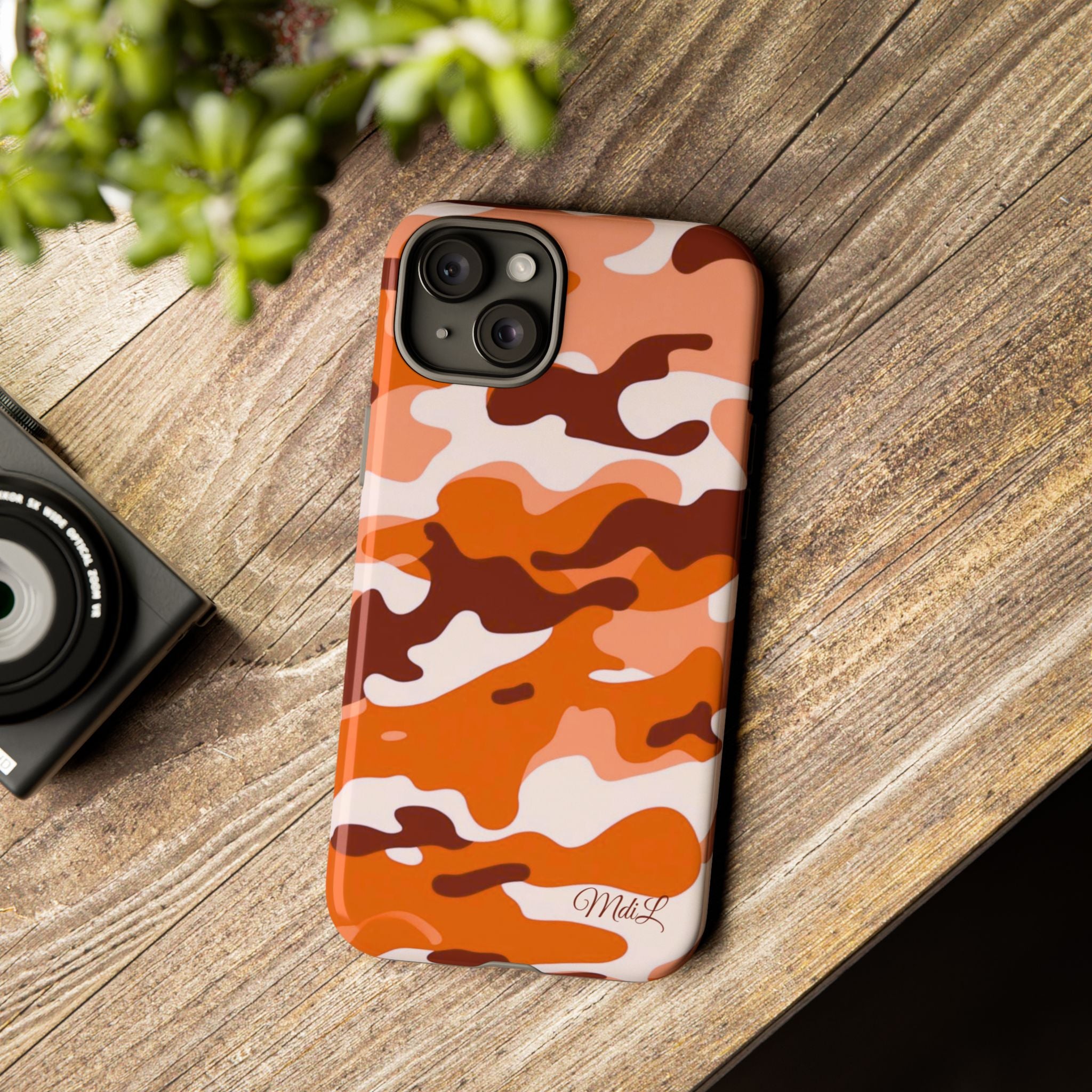 Orange Camo iPhone Case
