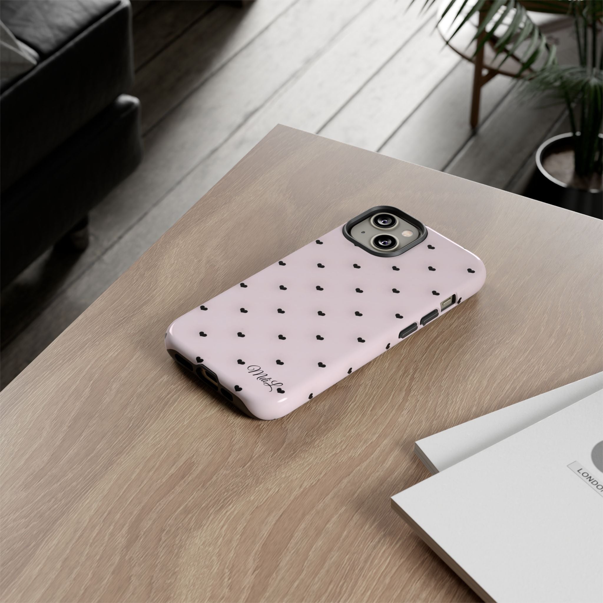 Dotted Hearts | Pink and Black