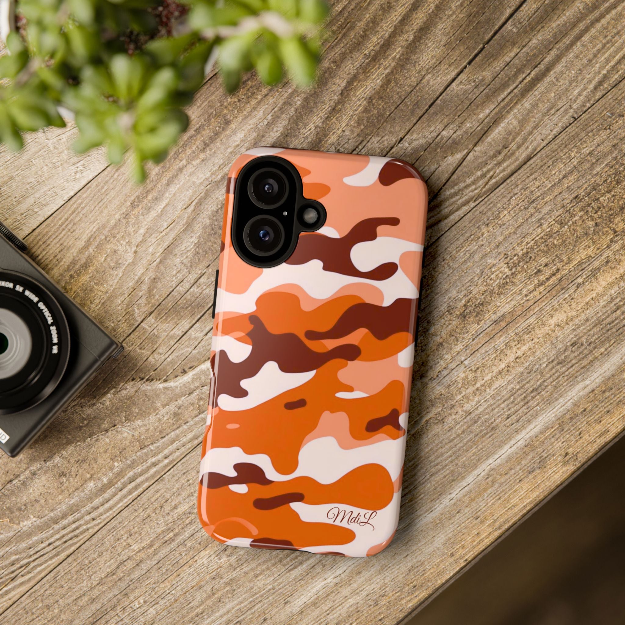 Orange Camo iPhone Case