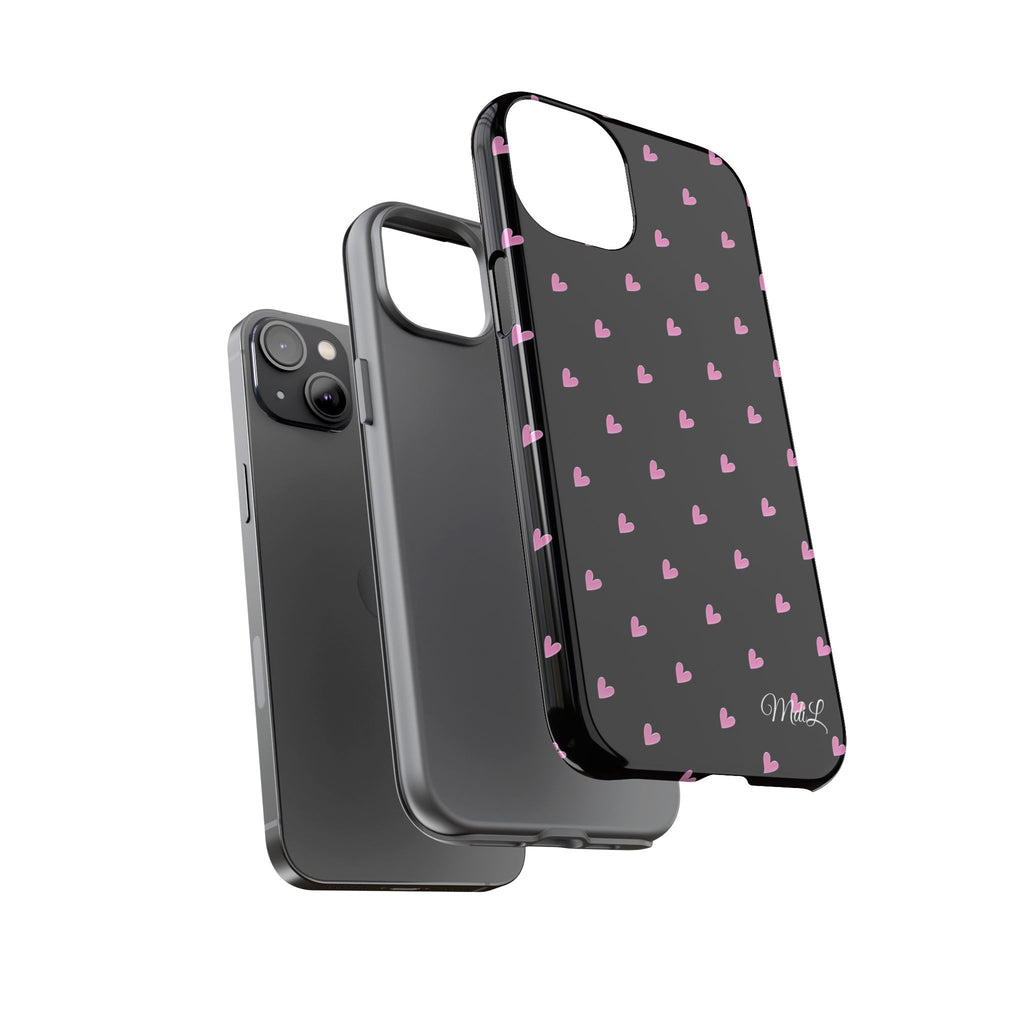 Dotted Hearts | Black and Pink - Mare di Luna