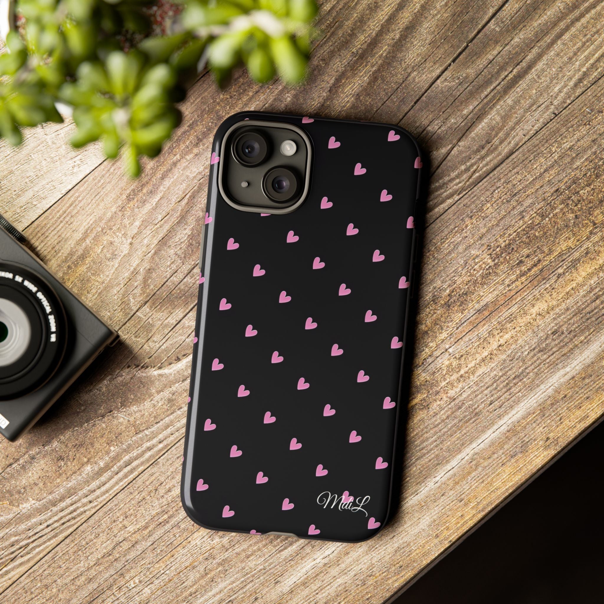Dotted Hearts | Black and Pink - Mare di Luna
