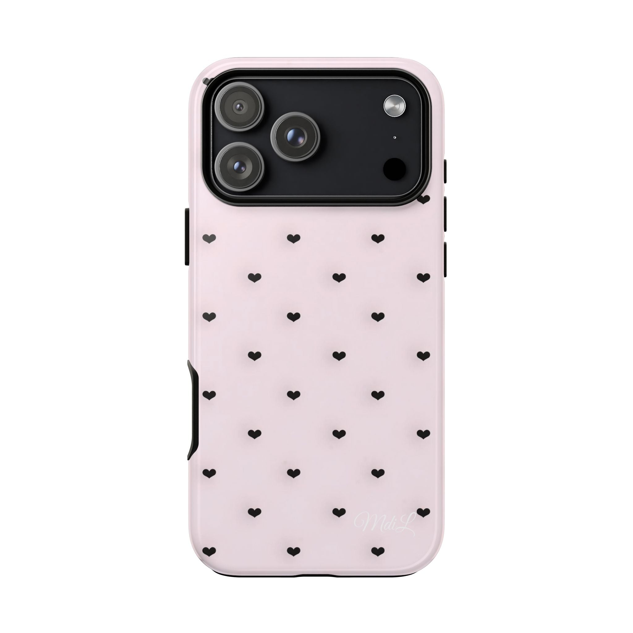 Dotted Hearts | Pink and Black - Mare di Luna