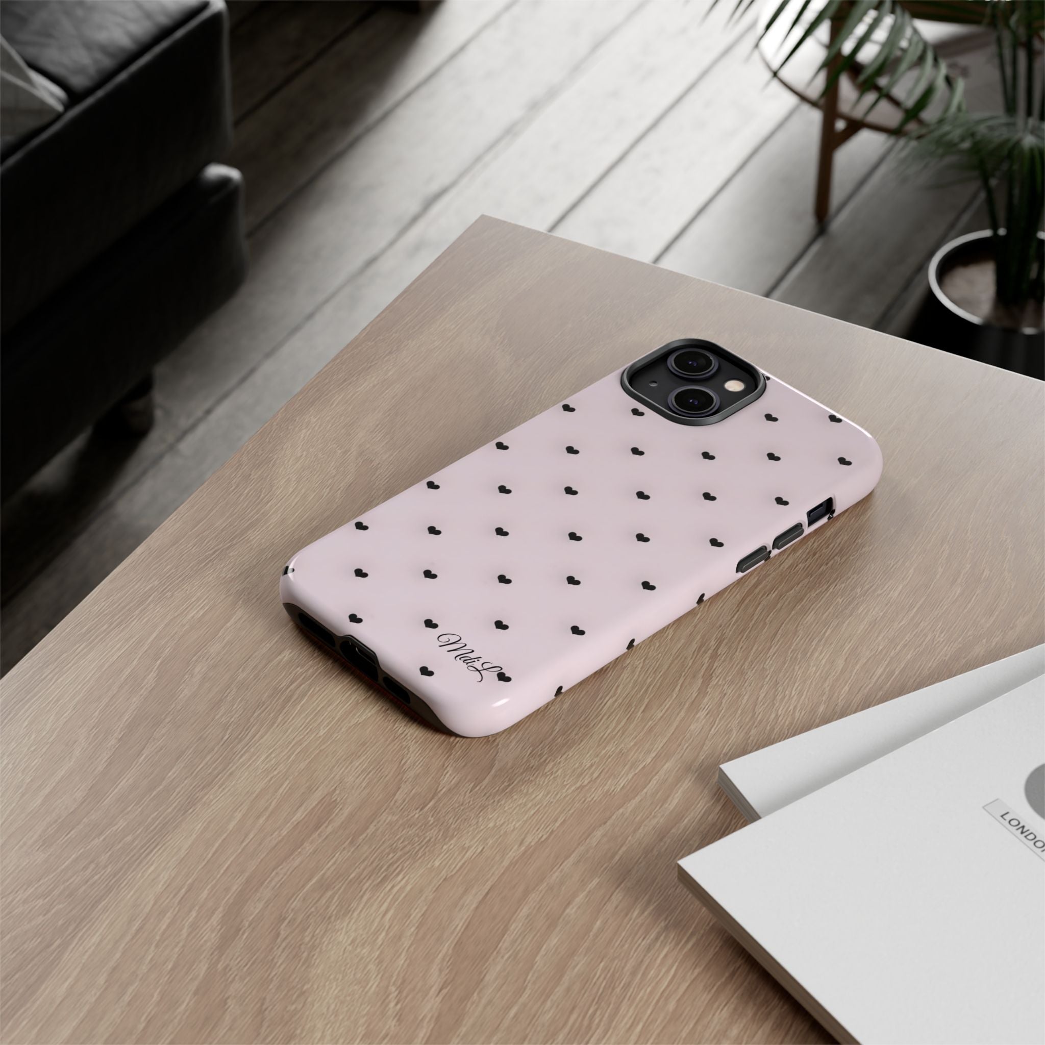 Dotted Hearts | Pink and Black