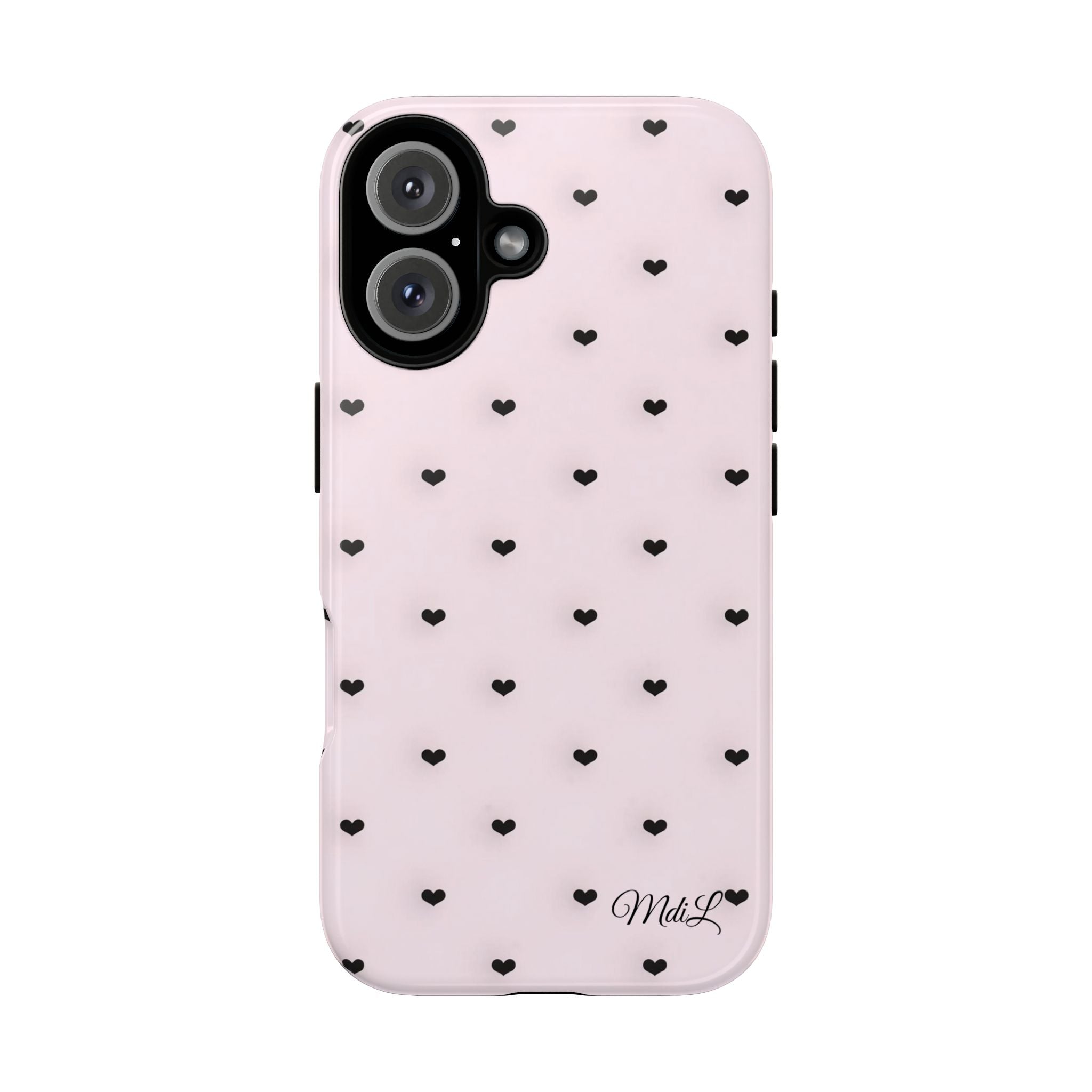 Dotted Hearts | Pink and Black
