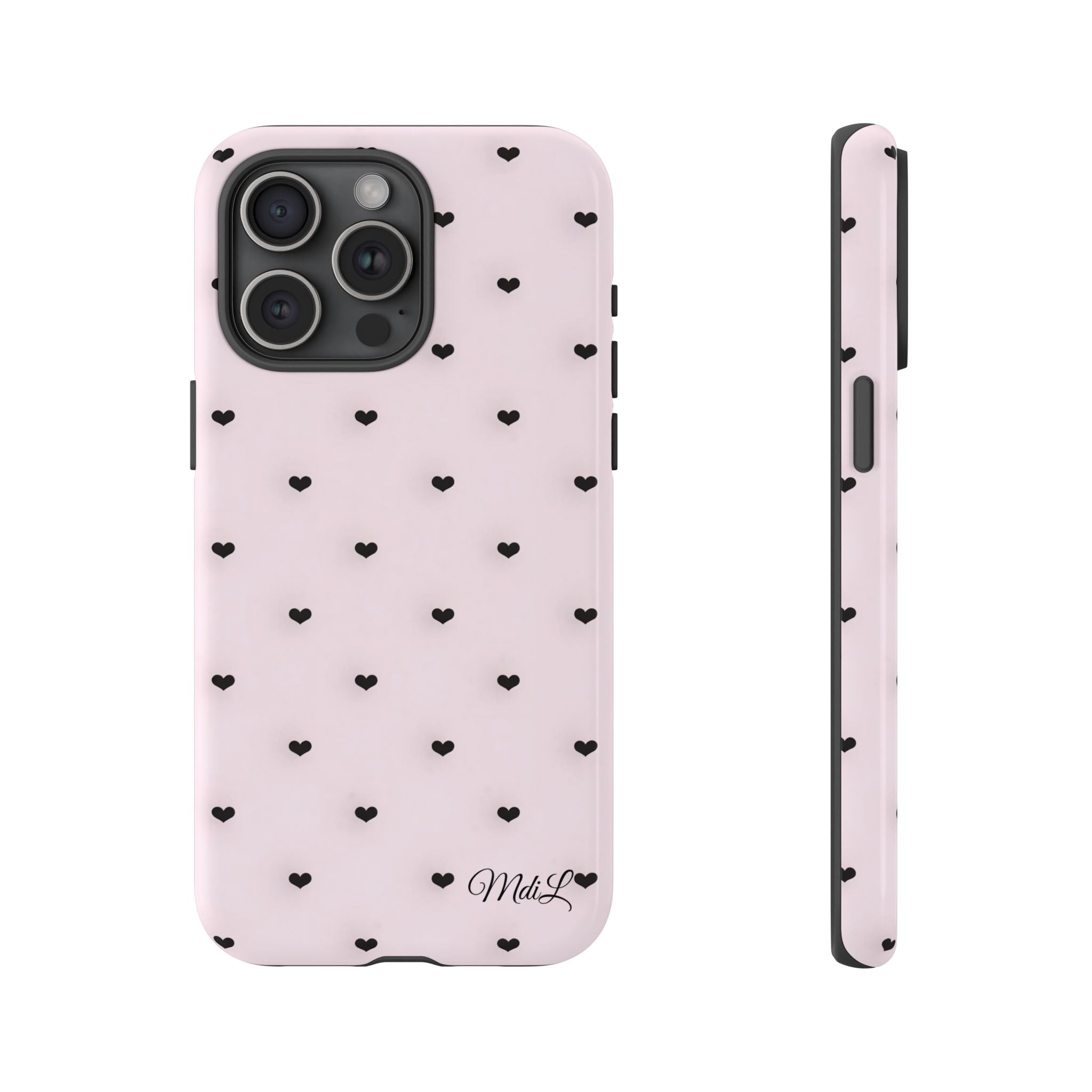Dotted Hearts | Pink and Black