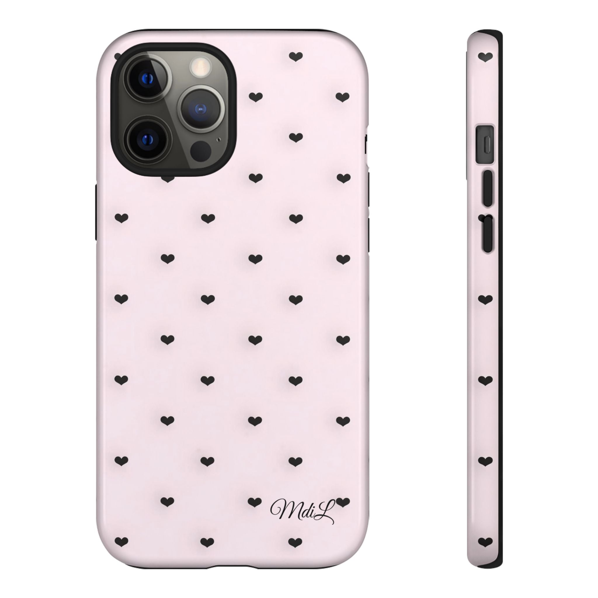 Dotted Hearts | Pink and Black