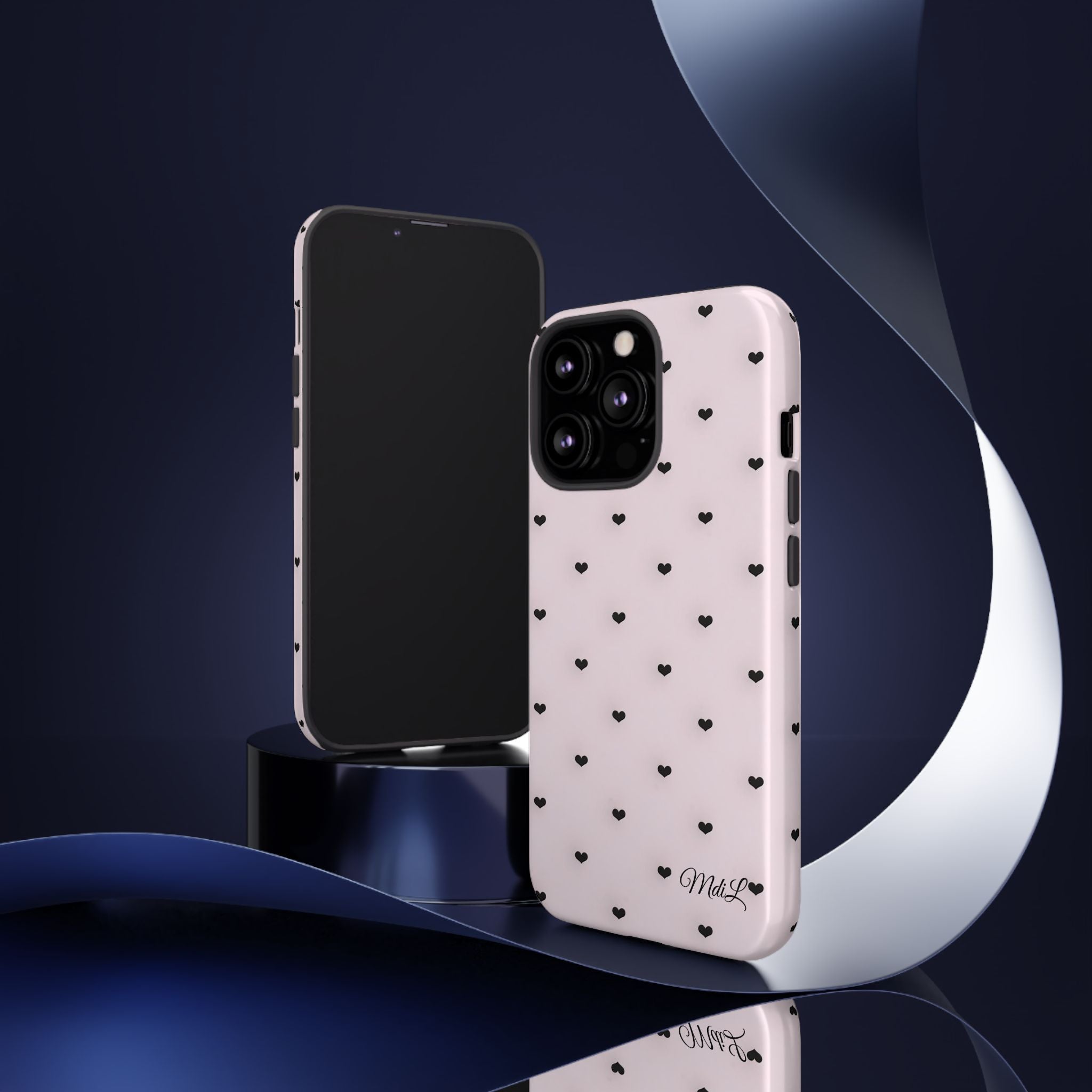 Dotted Hearts | Pink and Black