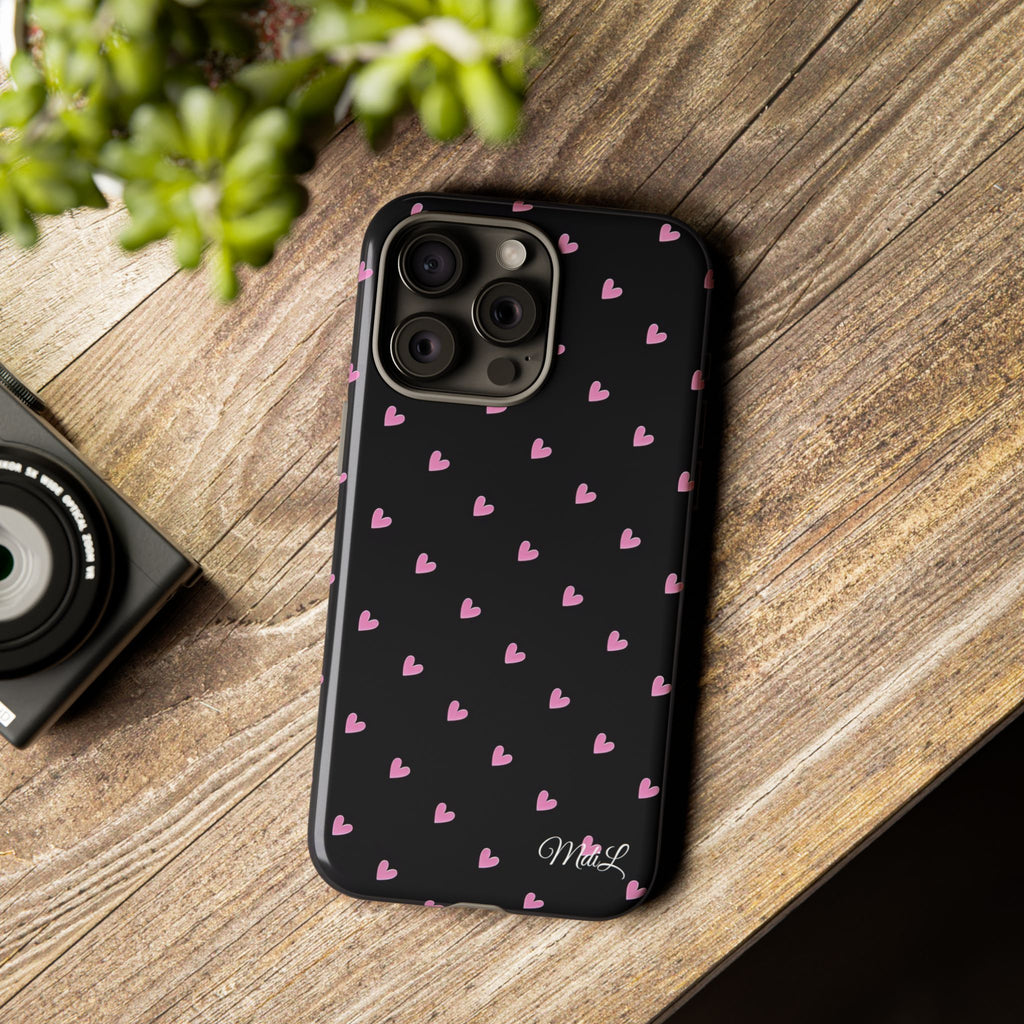 Dotted Hearts | Black and Pink - Mare di Luna