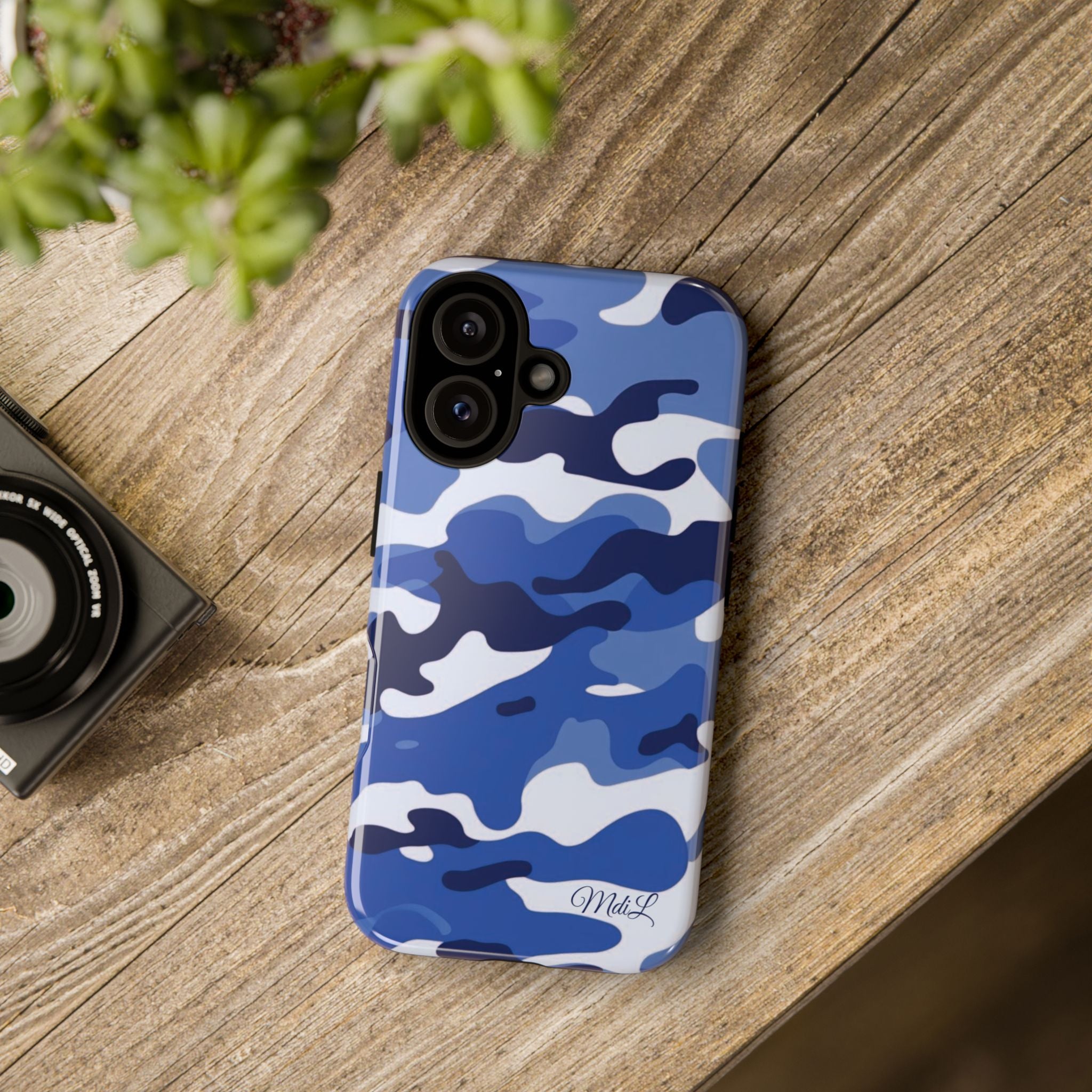 Deep Blue Camo iPhone Case