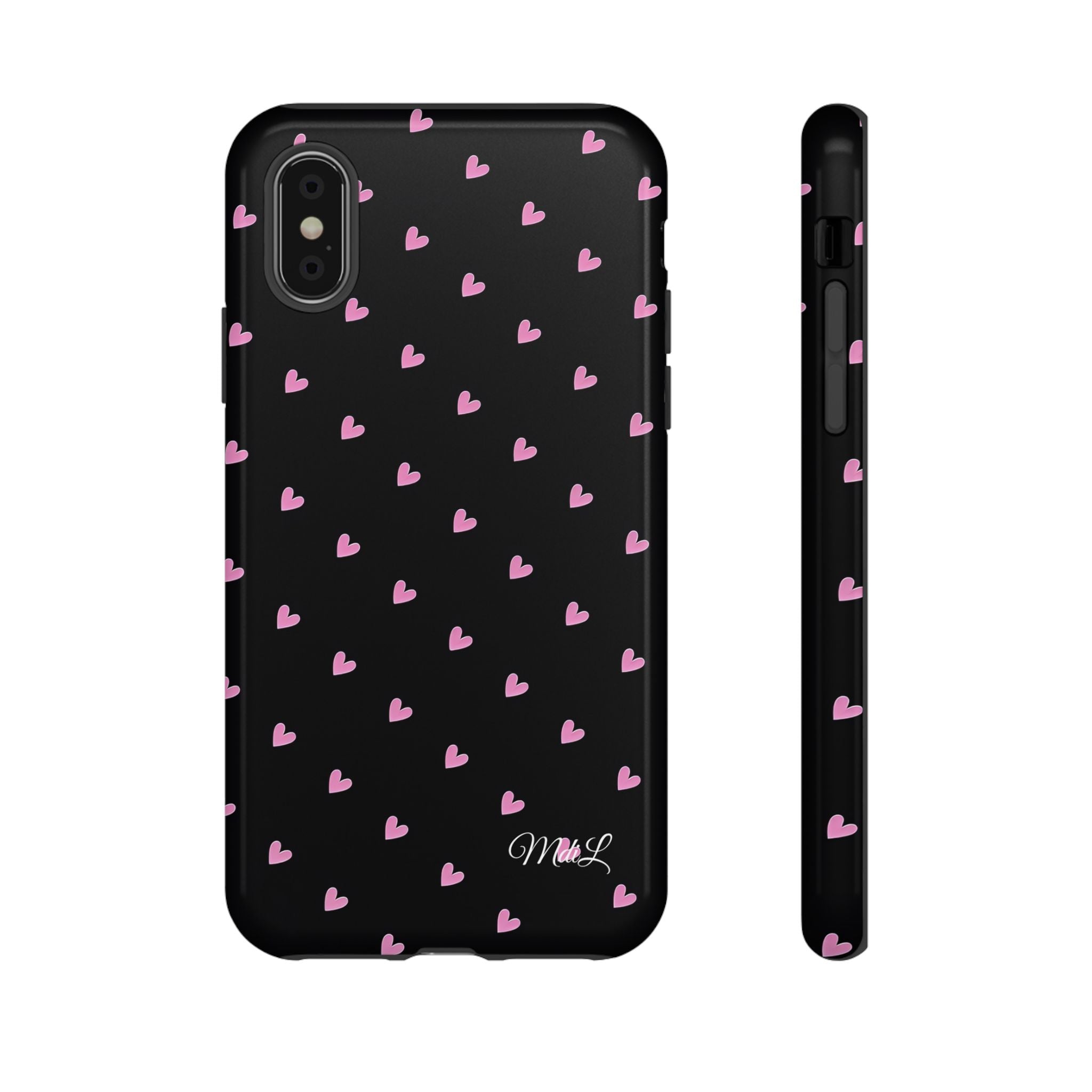 Dotted Hearts | Black and Pink - Mare di Luna