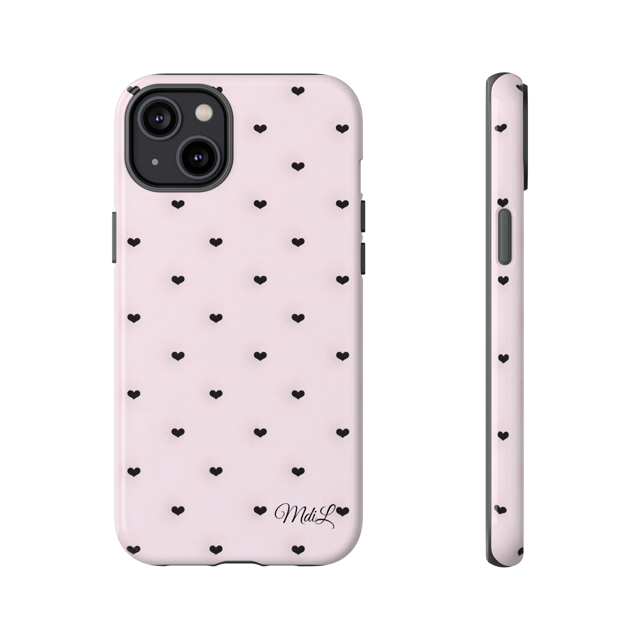 Dotted Hearts | Pink and Black