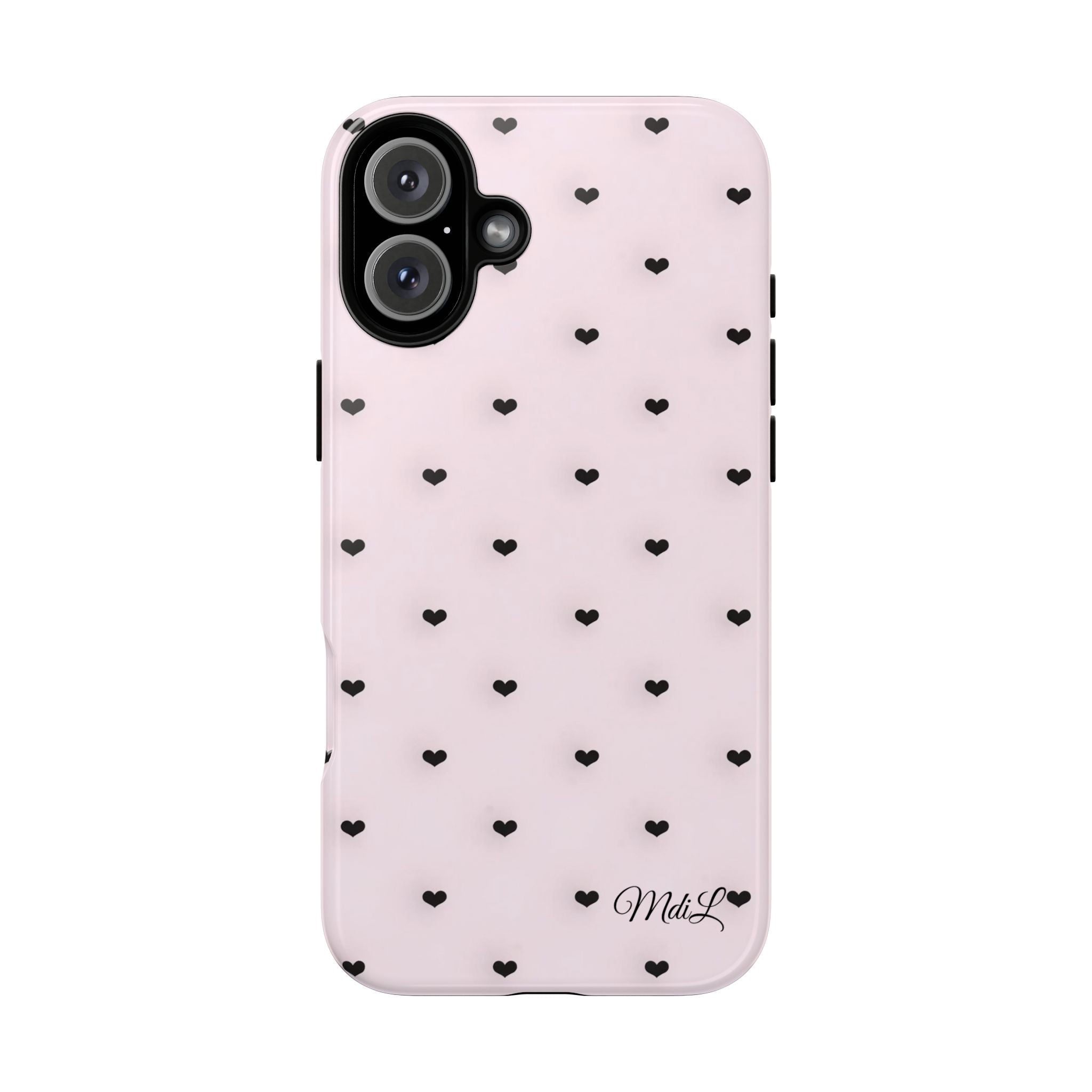 Dotted Hearts | Pink and Black