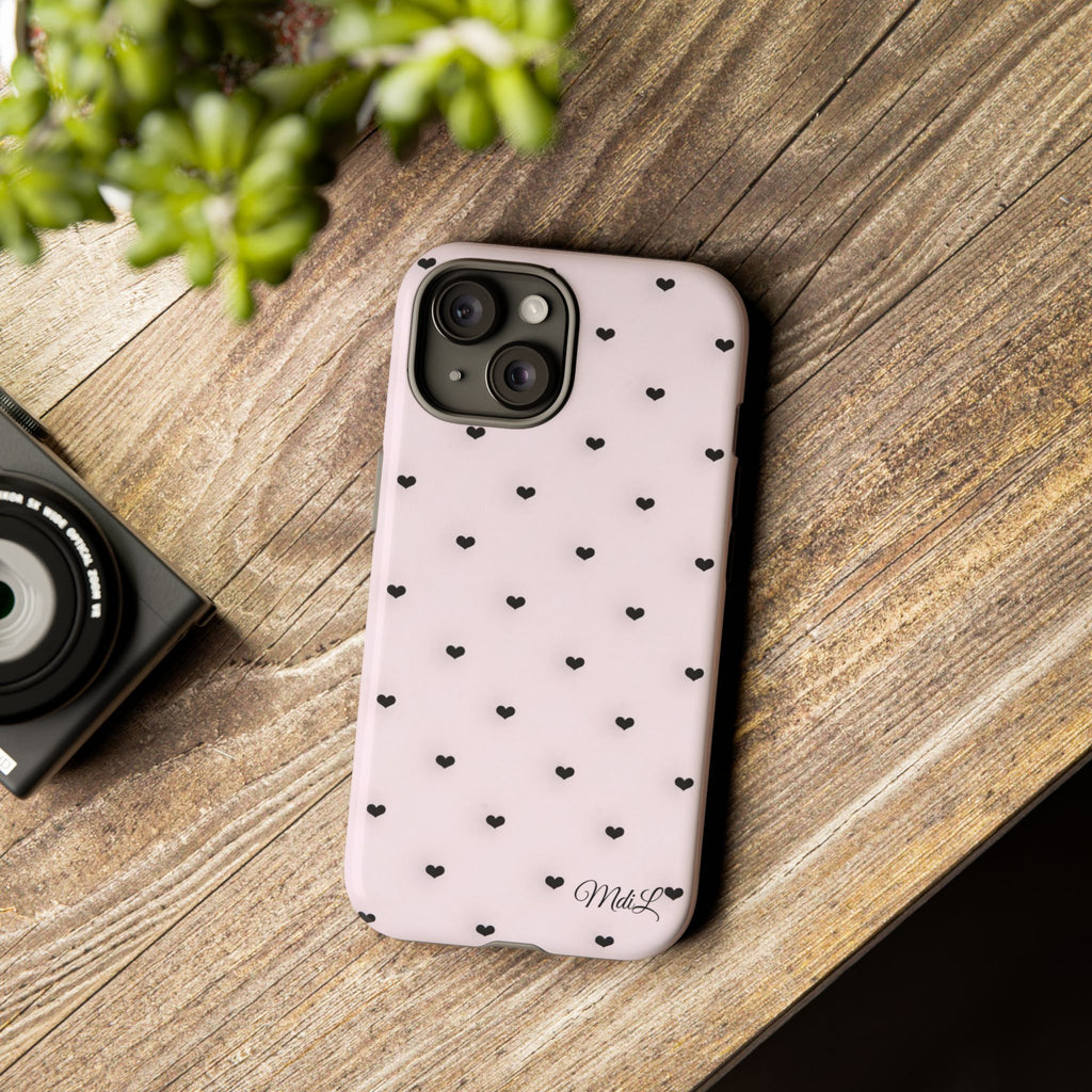 Dotted Hearts | Pink and Black