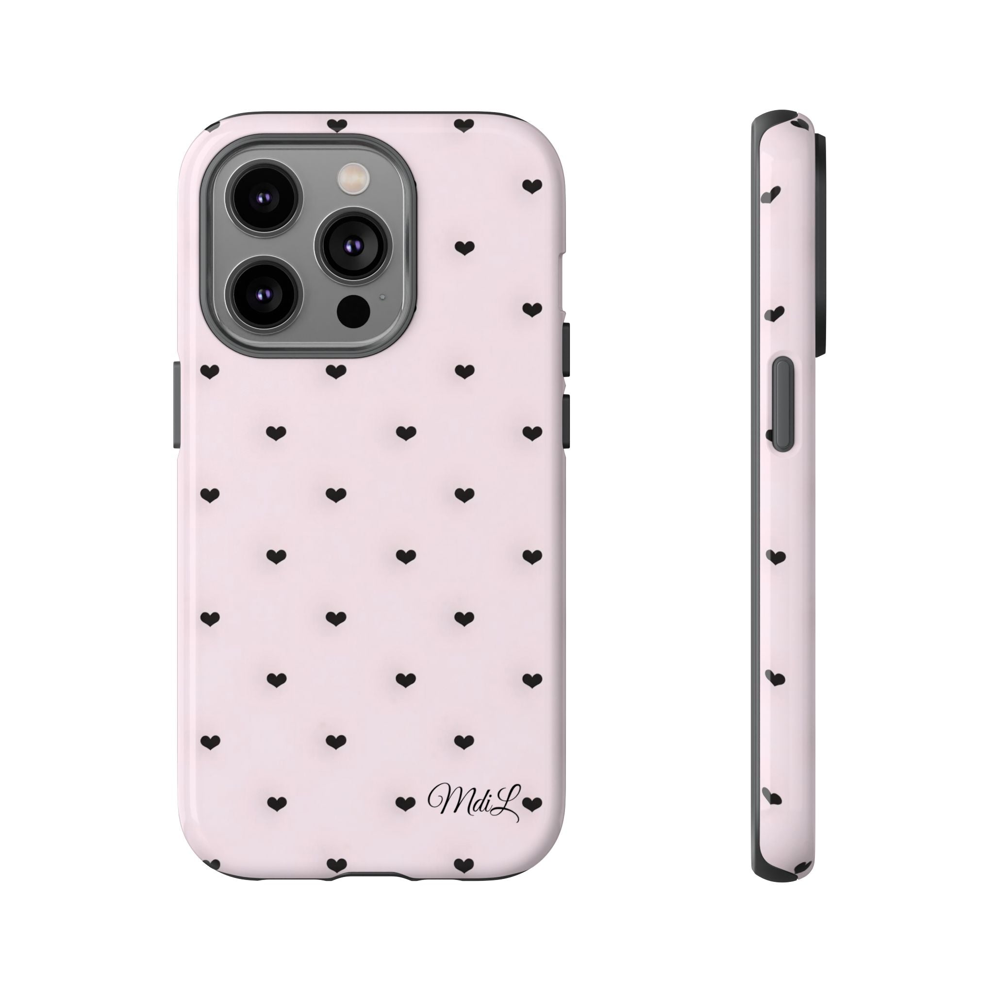 Dotted Hearts | Pink and Black
